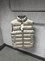 Prada Grey Puffer Full Zipper Quilted Jacket DUBBELZIJDIG
